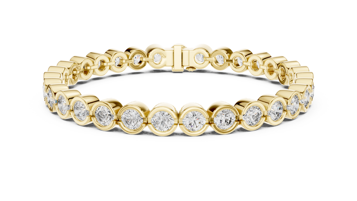Bezel Set Lab-Grown Diamond Tennis Bracelet in 14K/18K Rose Gold