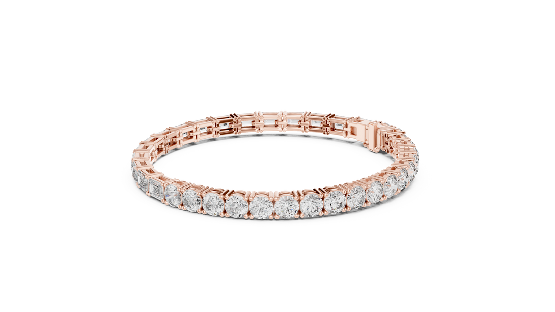 Mixed Cut Lab-Grown Diamond Tennis Bracelet in 14K/18K Rose Gold