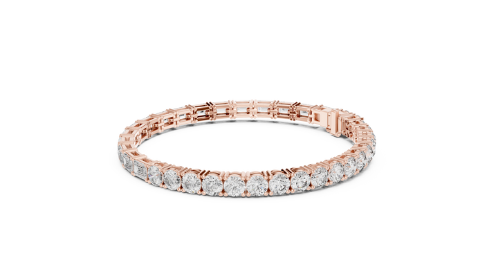 Mixed Cut Lab-Grown Diamond Tennis Bracelet in 14K/18K Rose Gold