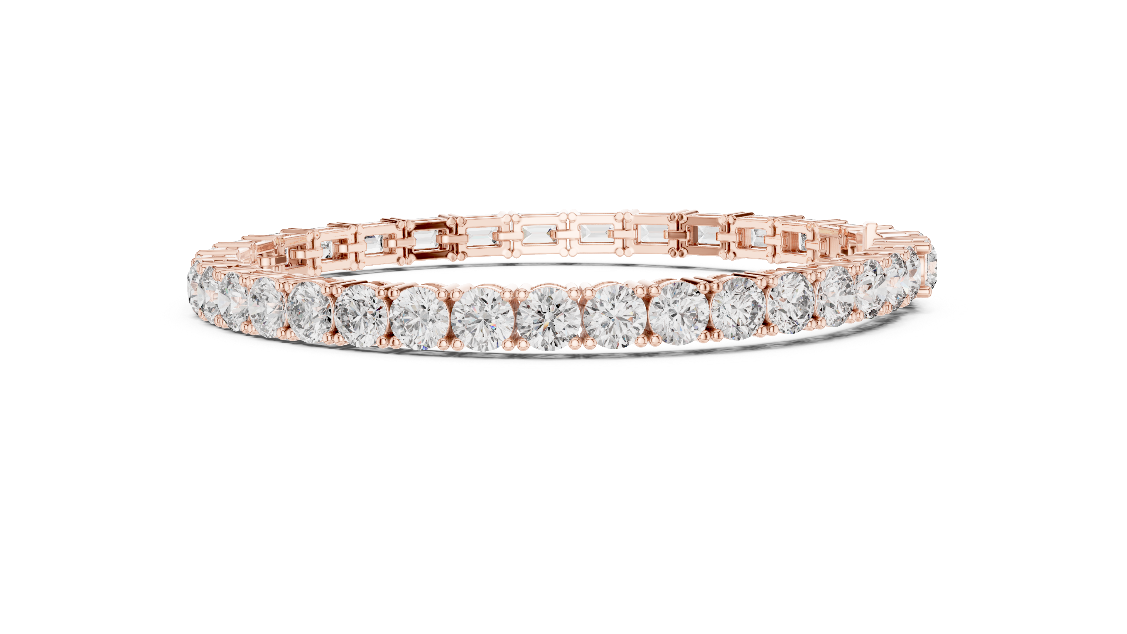 Mixed Cut Lab-Grown Diamond Tennis Bracelet in 14K/18K Rose Gold