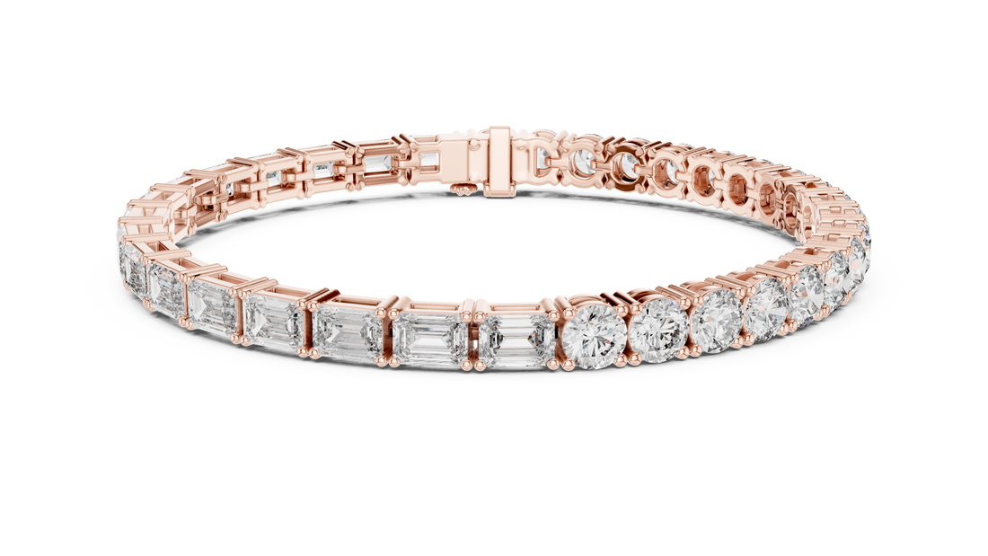 Mixed Cut Lab-Grown Diamond Tennis Bracelet in 14K/18K Rose Gold