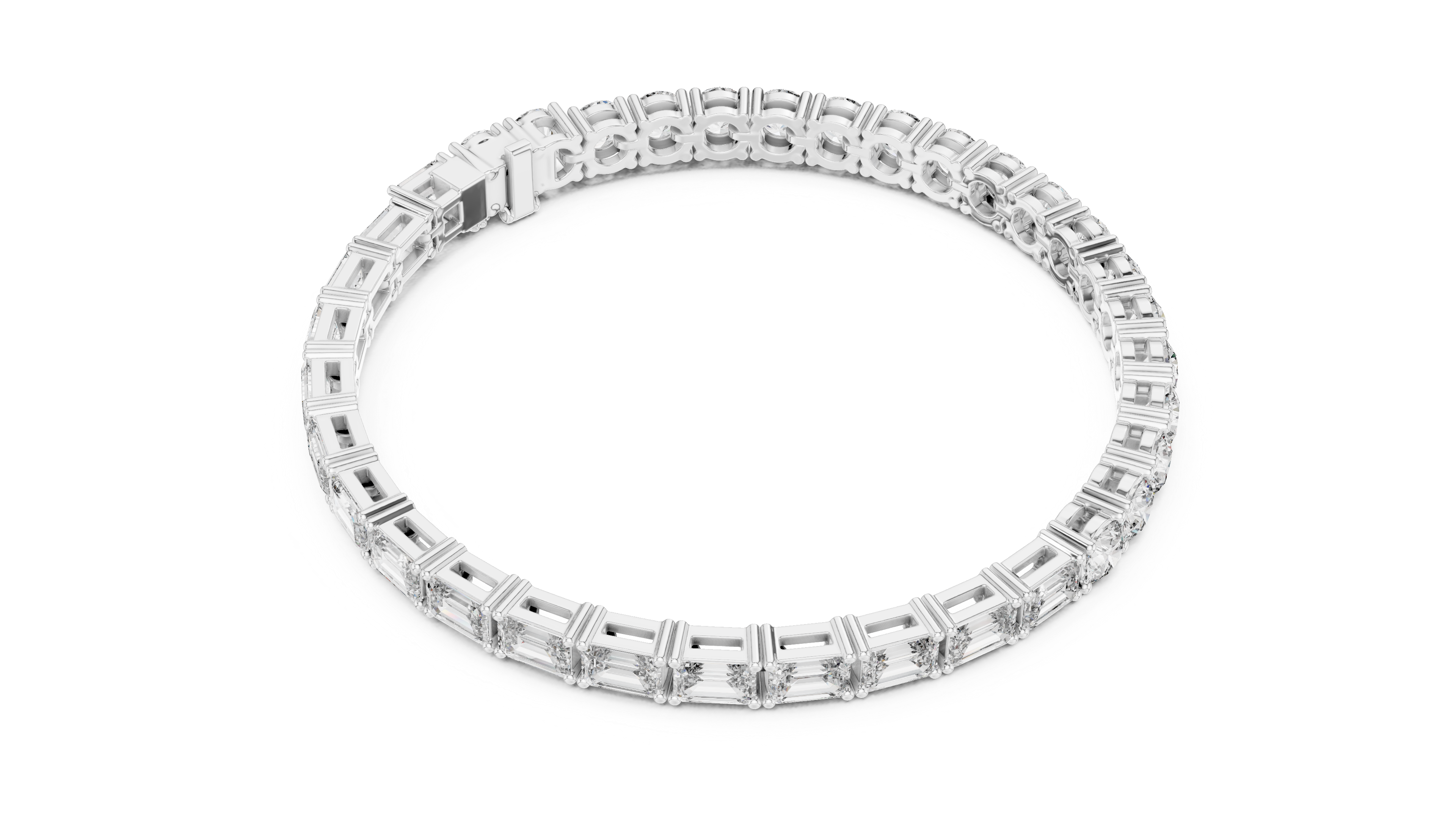 Mixed Cut Lab-Grown Diamond Tennis Bracelet in 14K/18K Rose Gold