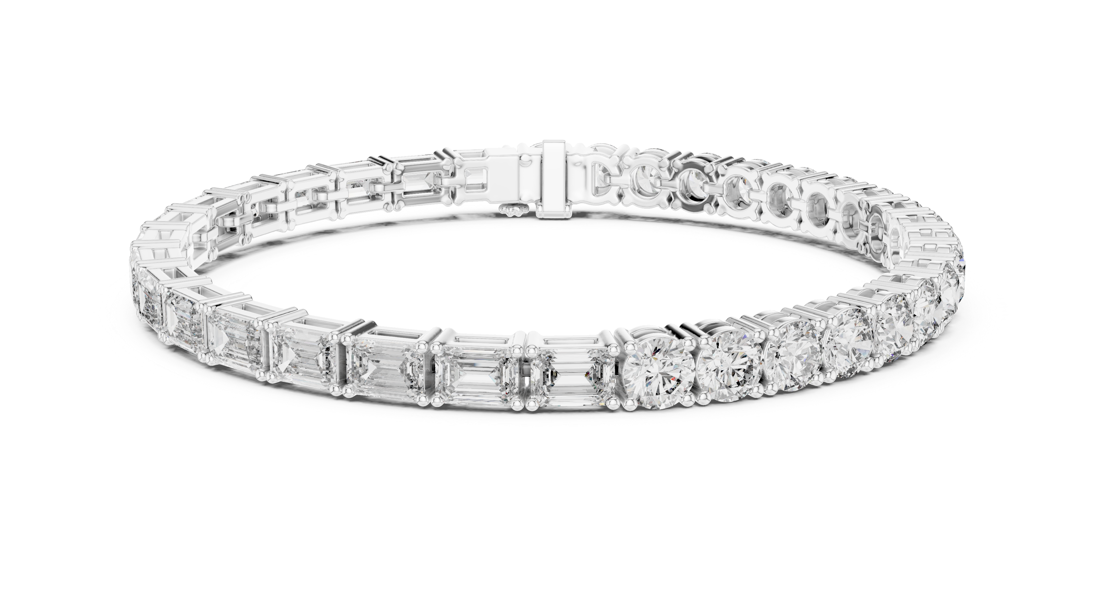 Mixed Cut Lab-Grown Diamond Tennis Bracelet in 14K/18K Rose Gold