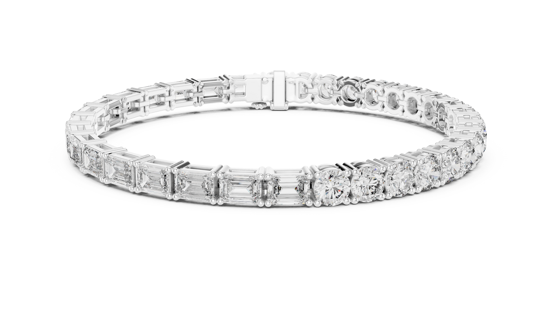 Mixed Cut Lab-Grown Diamond Tennis Bracelet in 14K/18K Rose Gold