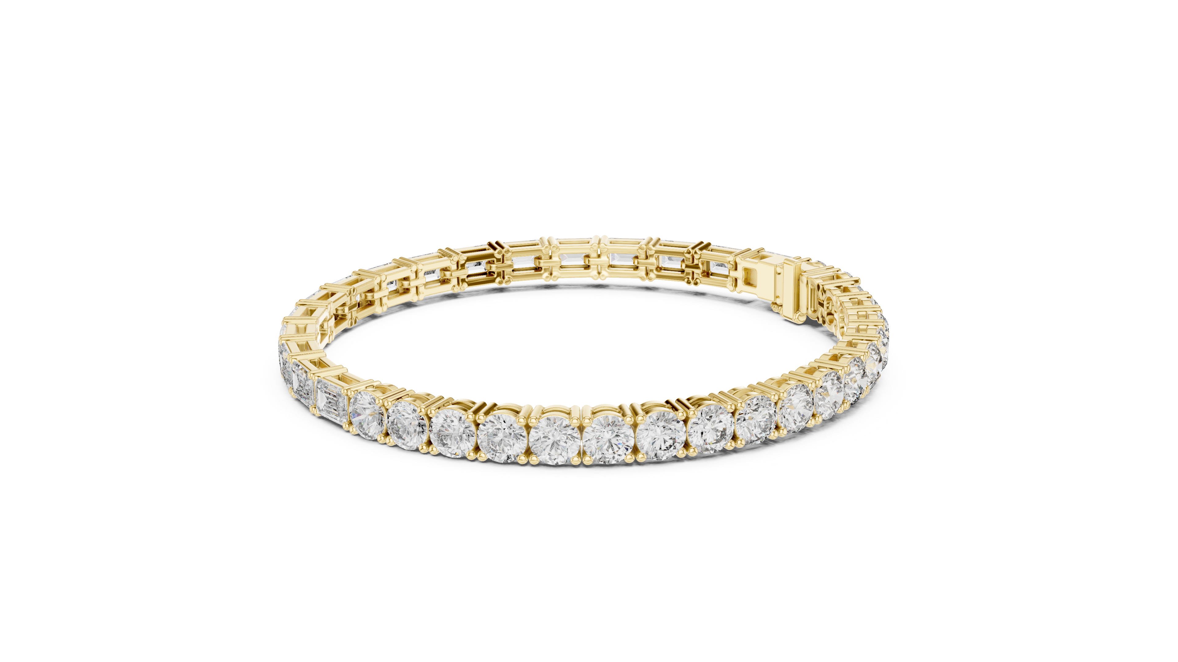 Mixed Cut Lab-Grown Diamond Tennis Bracelet in 14K/18K Rose Gold