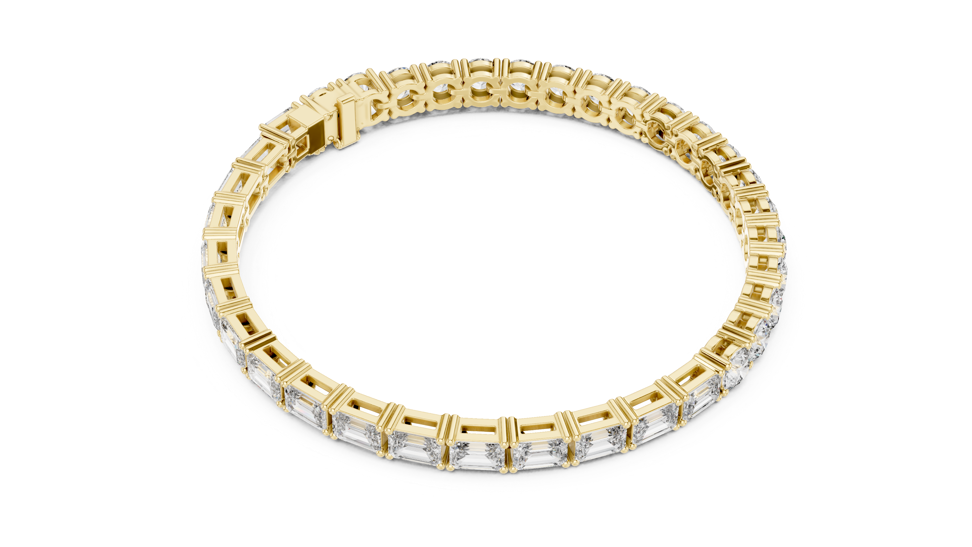 Mixed Cut Lab-Grown Diamond Tennis Bracelet in 14K/18K Rose Gold