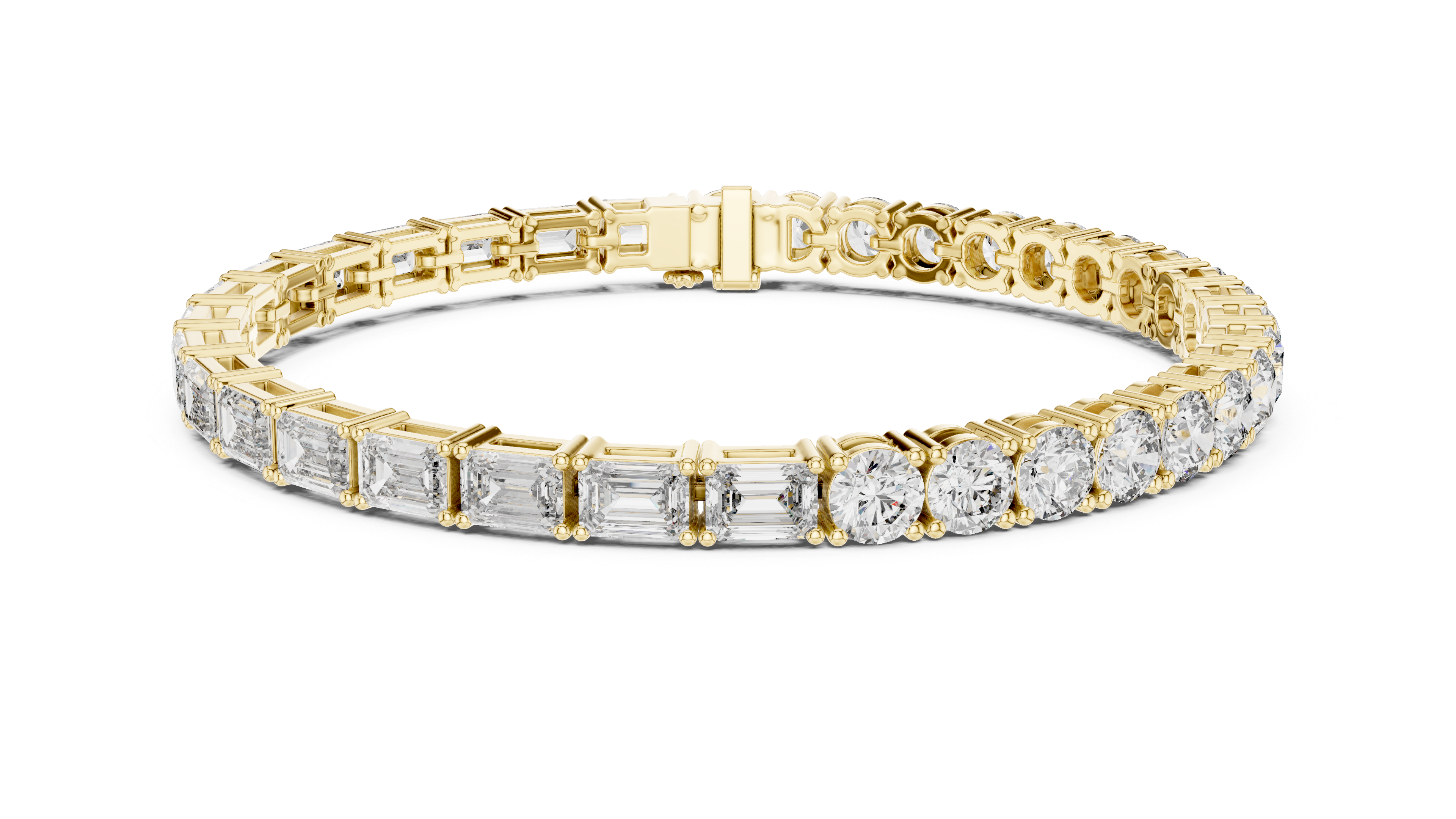 Mixed Cut Lab-Grown Diamond Tennis Bracelet in 14K/18K Rose Gold