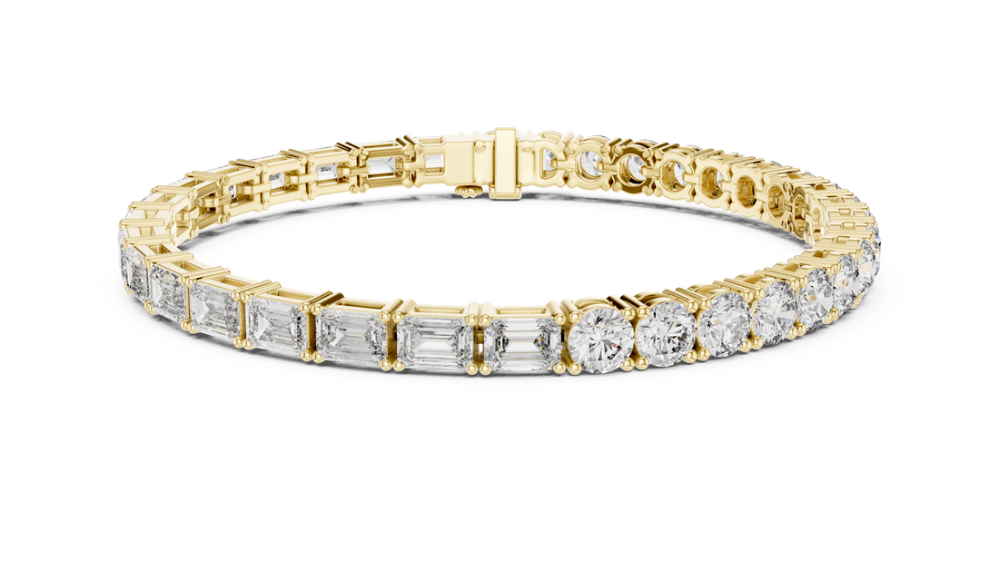 Mixed Cut Lab-Grown Diamond Tennis Bracelet in 14K/18K Rose Gold