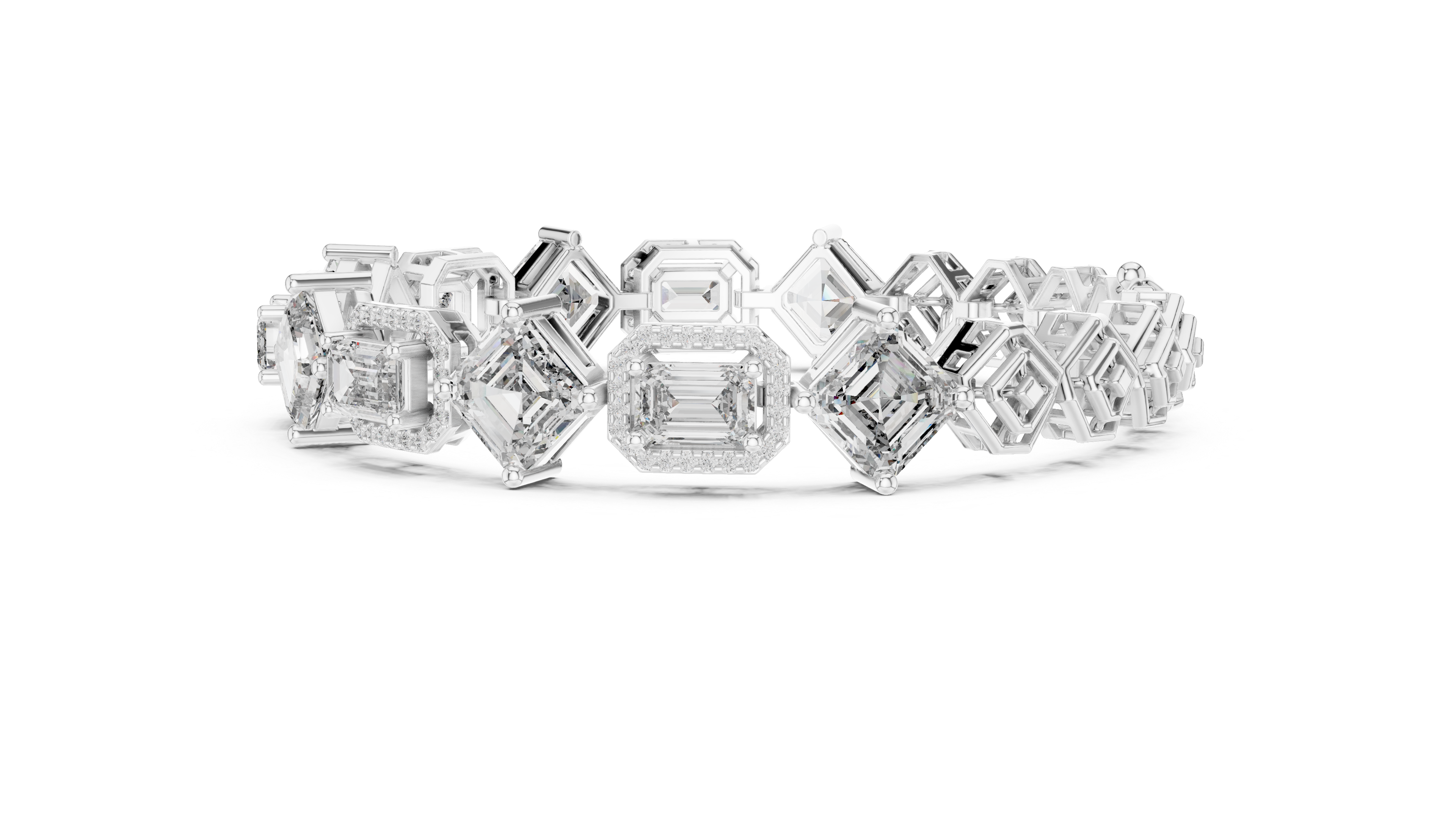 Asscher Cut Lab-Grown Diamond Tennis Bracelet in 14K/18K Rose Gold