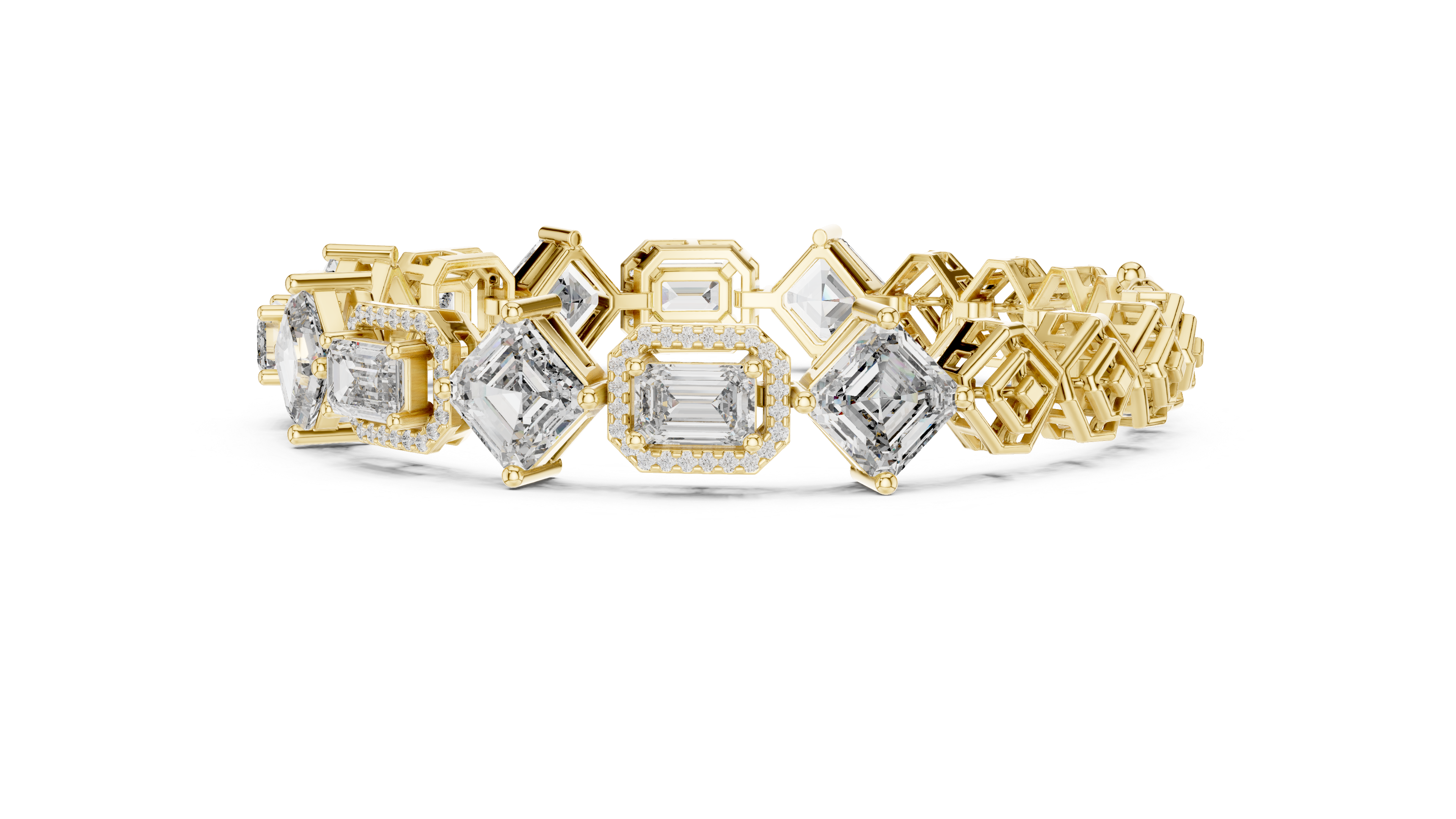 Asscher Cut Lab-Grown Diamond Tennis Bracelet in 14K/18K Rose Gold