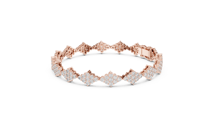 Geometric Cluster Lab-Grown Diamond Bracelet in 14K/18K Rose Gold