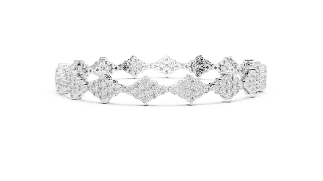 Geometric Cluster Lab-Grown Diamond Bracelet in 14K/18K Rose Gold