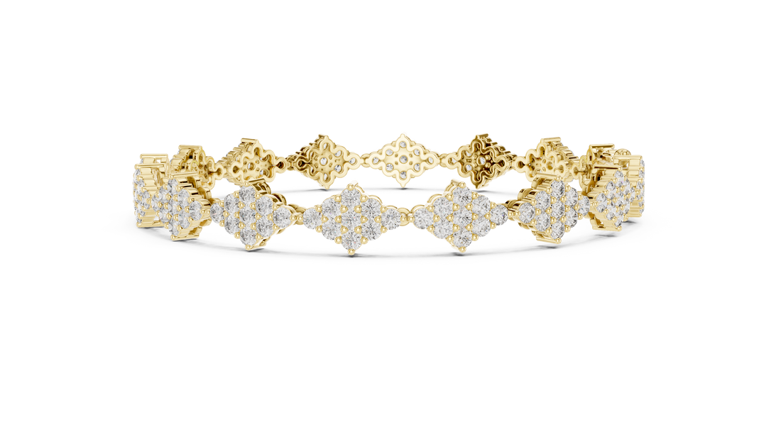 Geometric Cluster Lab-Grown Diamond Bracelet in 14K/18K Rose Gold