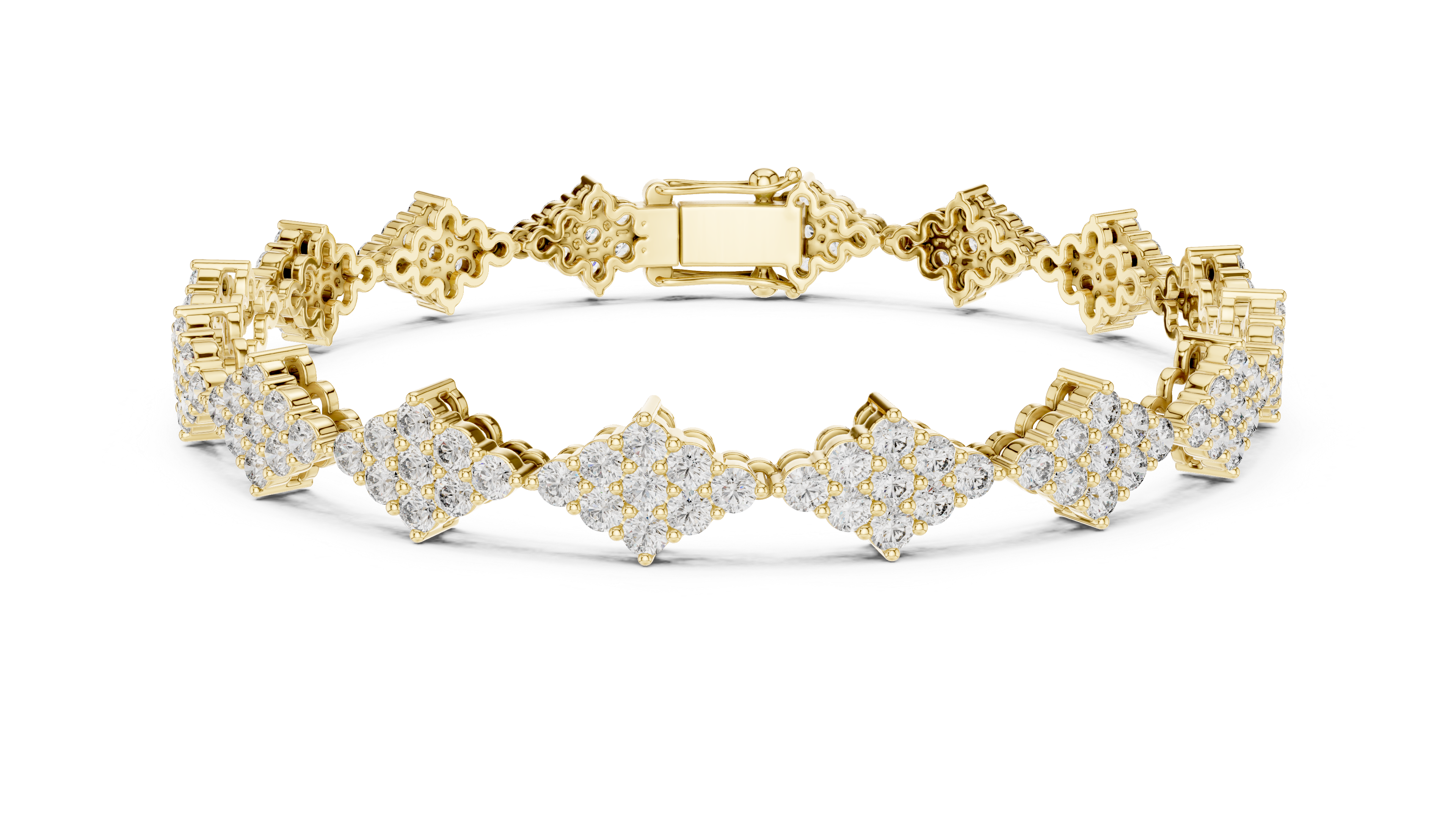 Geometric Cluster Lab-Grown Diamond Bracelet in 14K/18K Rose Gold