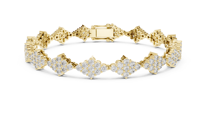Geometric Cluster Lab-Grown Diamond Bracelet in 14K/18K Rose Gold