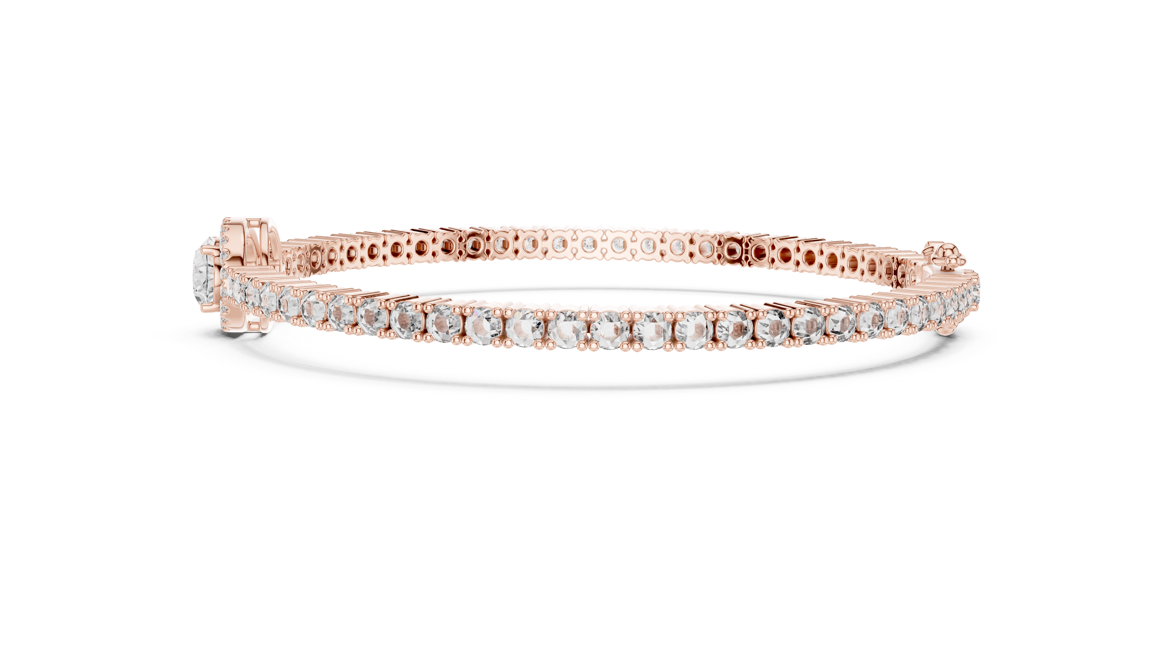 Oval Halo Lab-Grown Diamond Bracelet in 14K/18K Gold