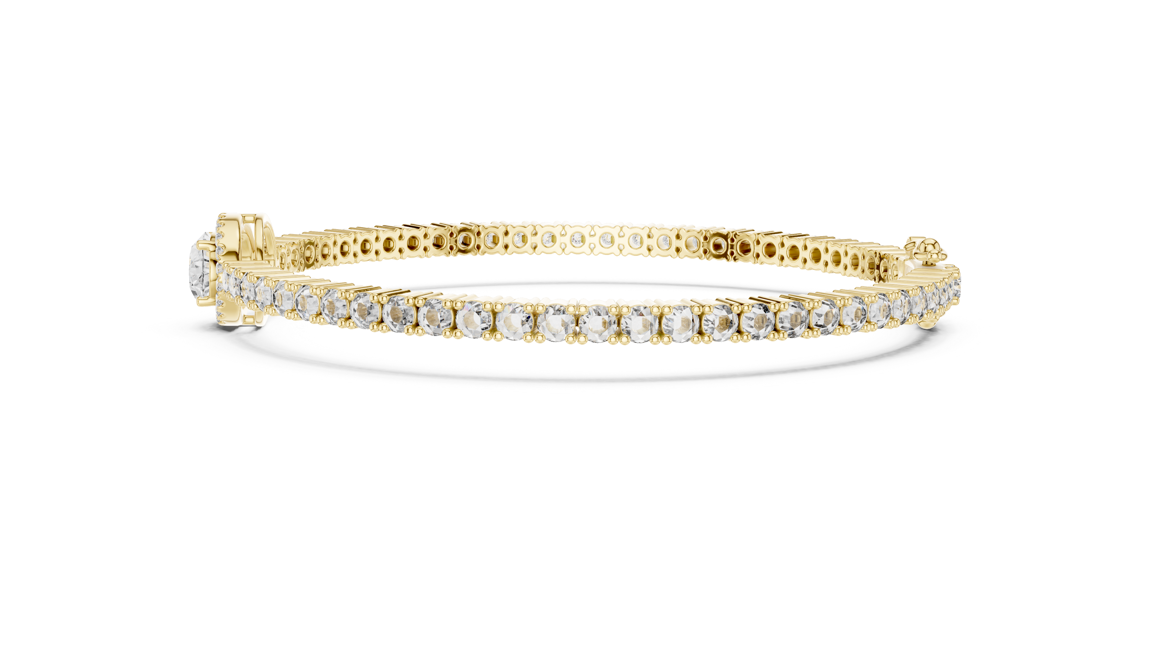 Oval Halo Lab-Grown Diamond Bracelet in 14K/18K Gold