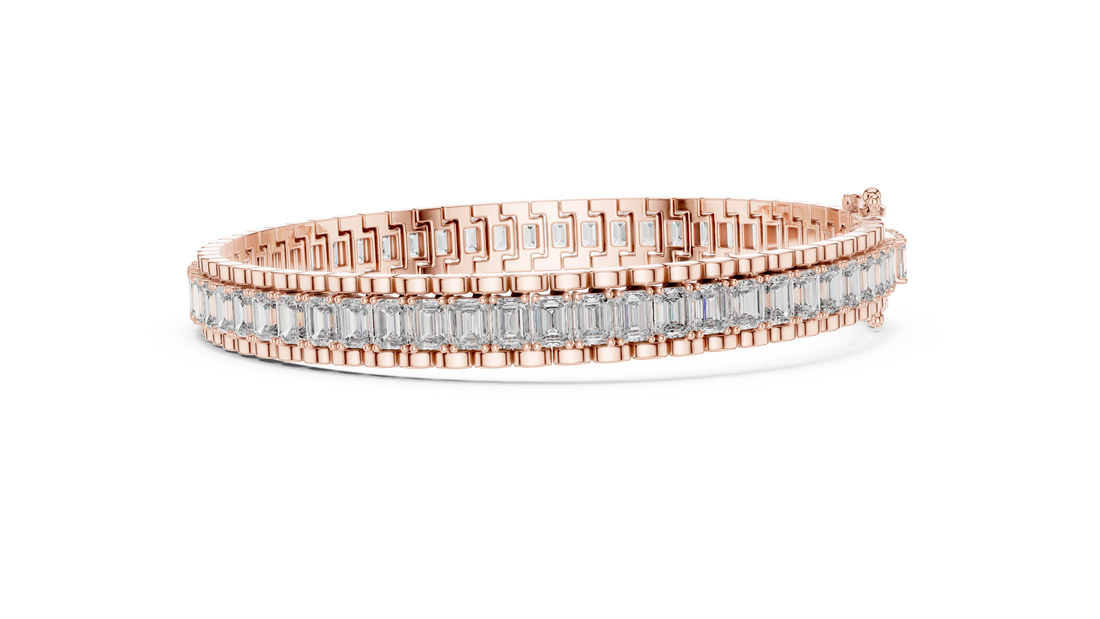 Baguette Cut Lab-Grown Diamond Tennis Bracelet in 14K/18K Rose Gold