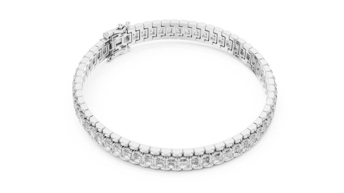 Baguette Cut Lab-Grown Diamond Tennis Bracelet in 14K/18K Rose Gold