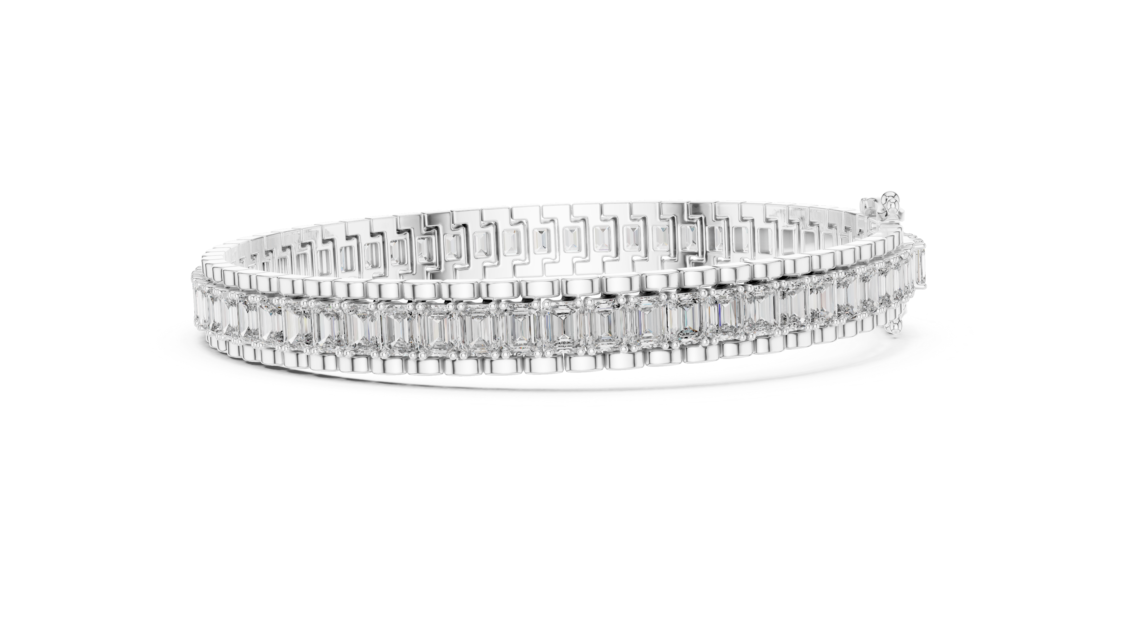 Baguette Cut Lab-Grown Diamond Tennis Bracelet in 14K/18K Rose Gold