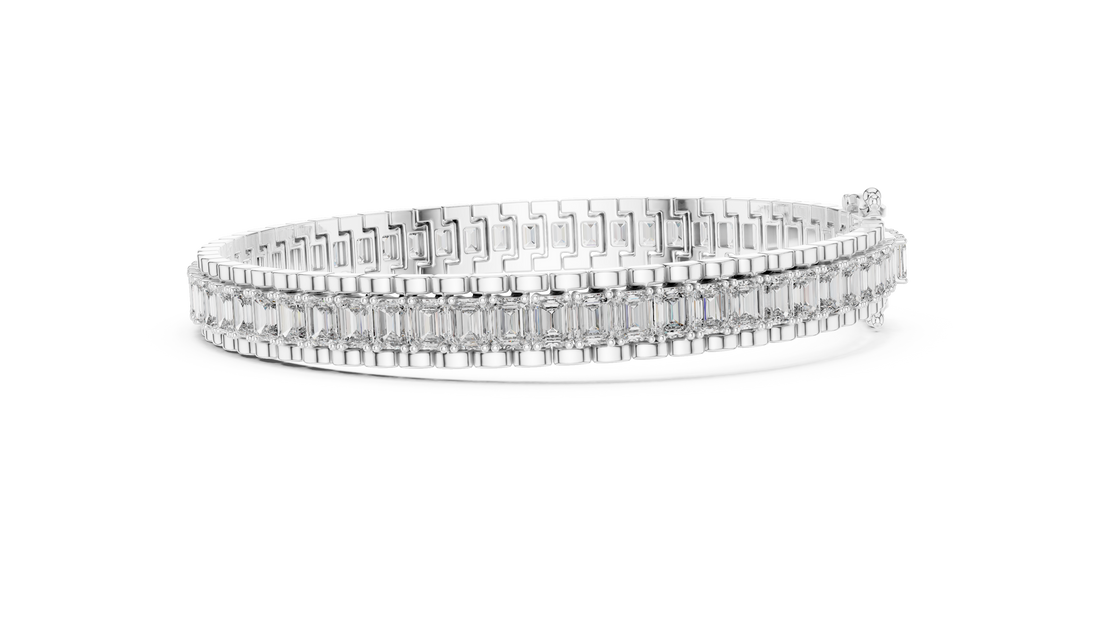 Baguette Cut Lab-Grown Diamond Tennis Bracelet in 14K/18K Rose Gold