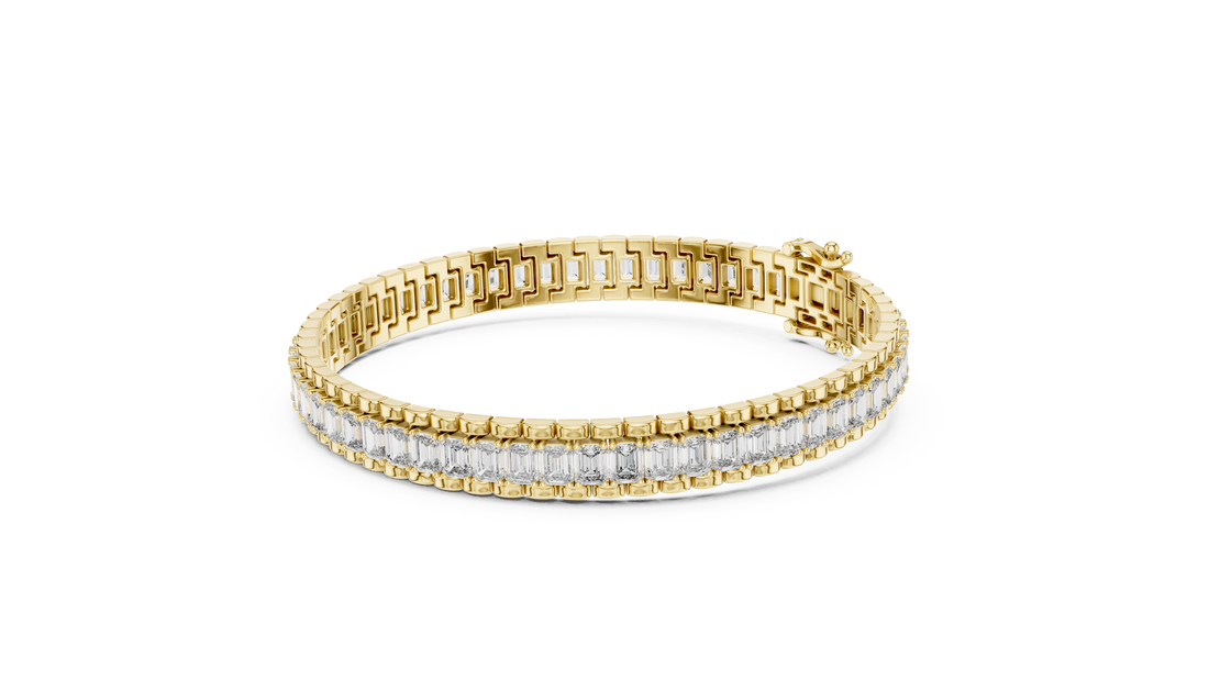 Baguette Cut Lab-Grown Diamond Tennis Bracelet in 14K/18K Rose Gold