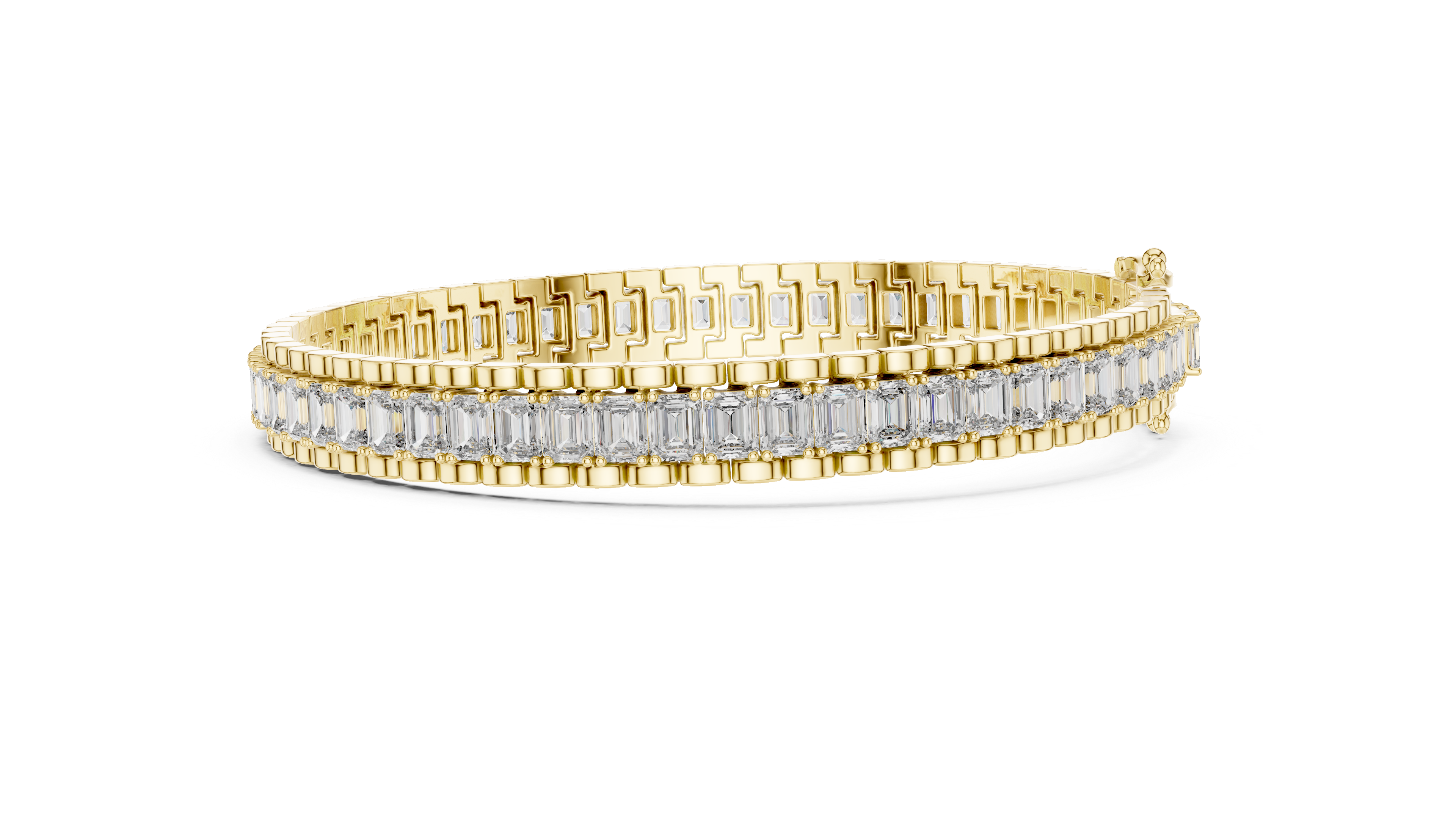 Baguette Cut Lab-Grown Diamond Tennis Bracelet in 14K/18K Rose Gold