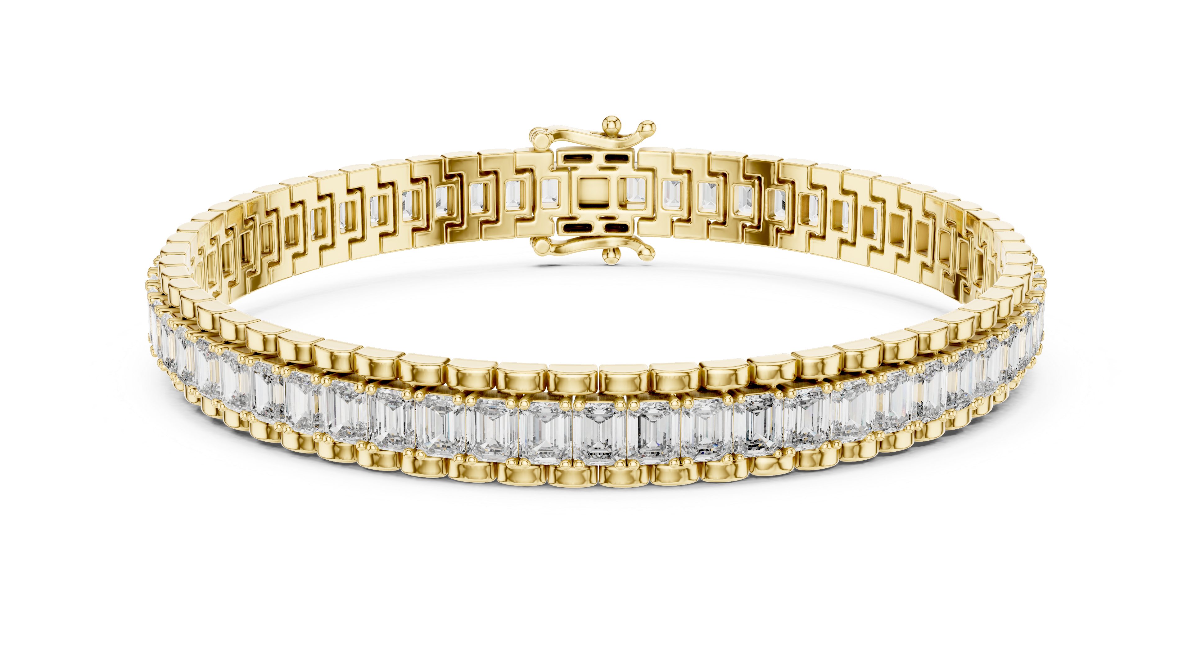 Baguette Cut Lab-Grown Diamond Tennis Bracelet in 14K/18K Rose Gold