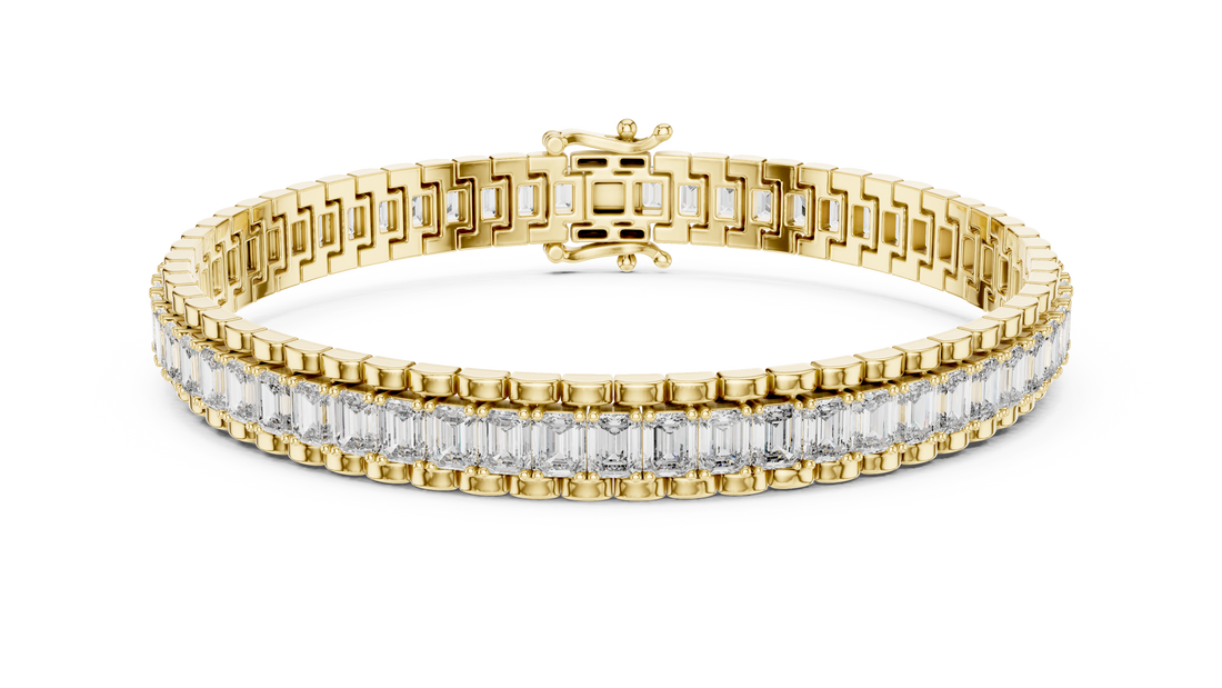 Baguette Cut Lab-Grown Diamond Tennis Bracelet in 14K/18K Rose Gold