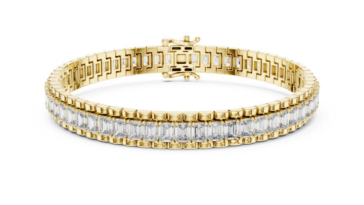Baguette Cut Lab-Grown Diamond Tennis Bracelet in 14K/18K Rose Gold