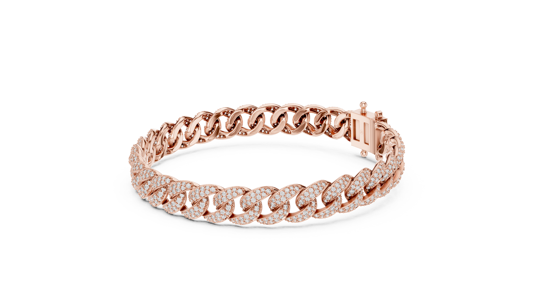 Lab-Grown Diamond Cuban Link Bracelet in 14K/18K Rose Gold