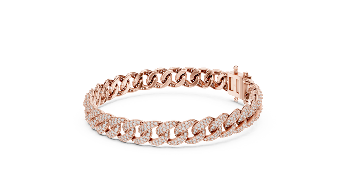 Lab-Grown Diamond Cuban Link Bracelet in 14K/18K Rose Gold
