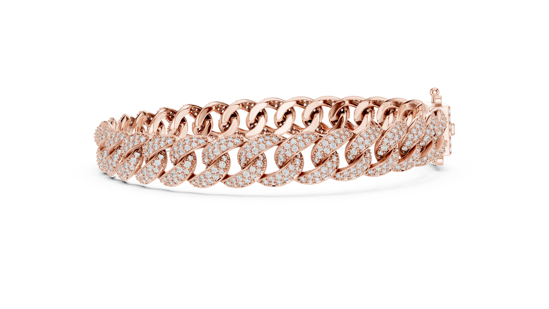 Lab-Grown Diamond Cuban Link Bracelet in 14K/18K Rose Gold