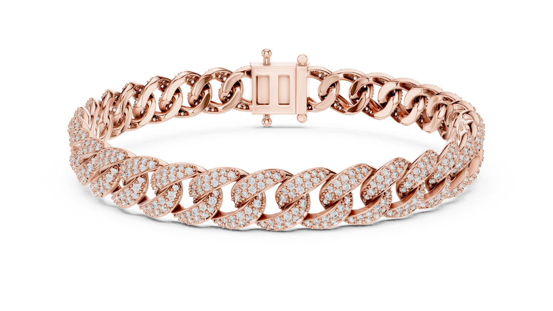 Lab-Grown Diamond Cuban Link Bracelet in 14K/18K Rose Gold