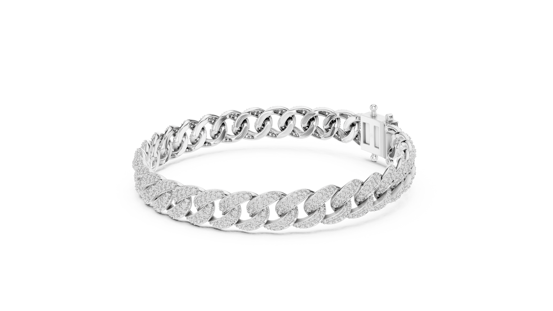 Lab-Grown Diamond Cuban Link Bracelet in 14K/18K Rose Gold