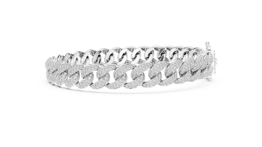 Lab-Grown Diamond Cuban Link Bracelet in 14K/18K Rose Gold