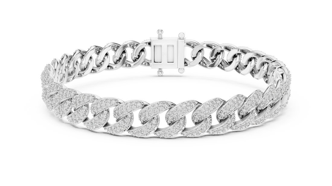 Lab-Grown Diamond Cuban Link Bracelet in 14K/18K Rose Gold