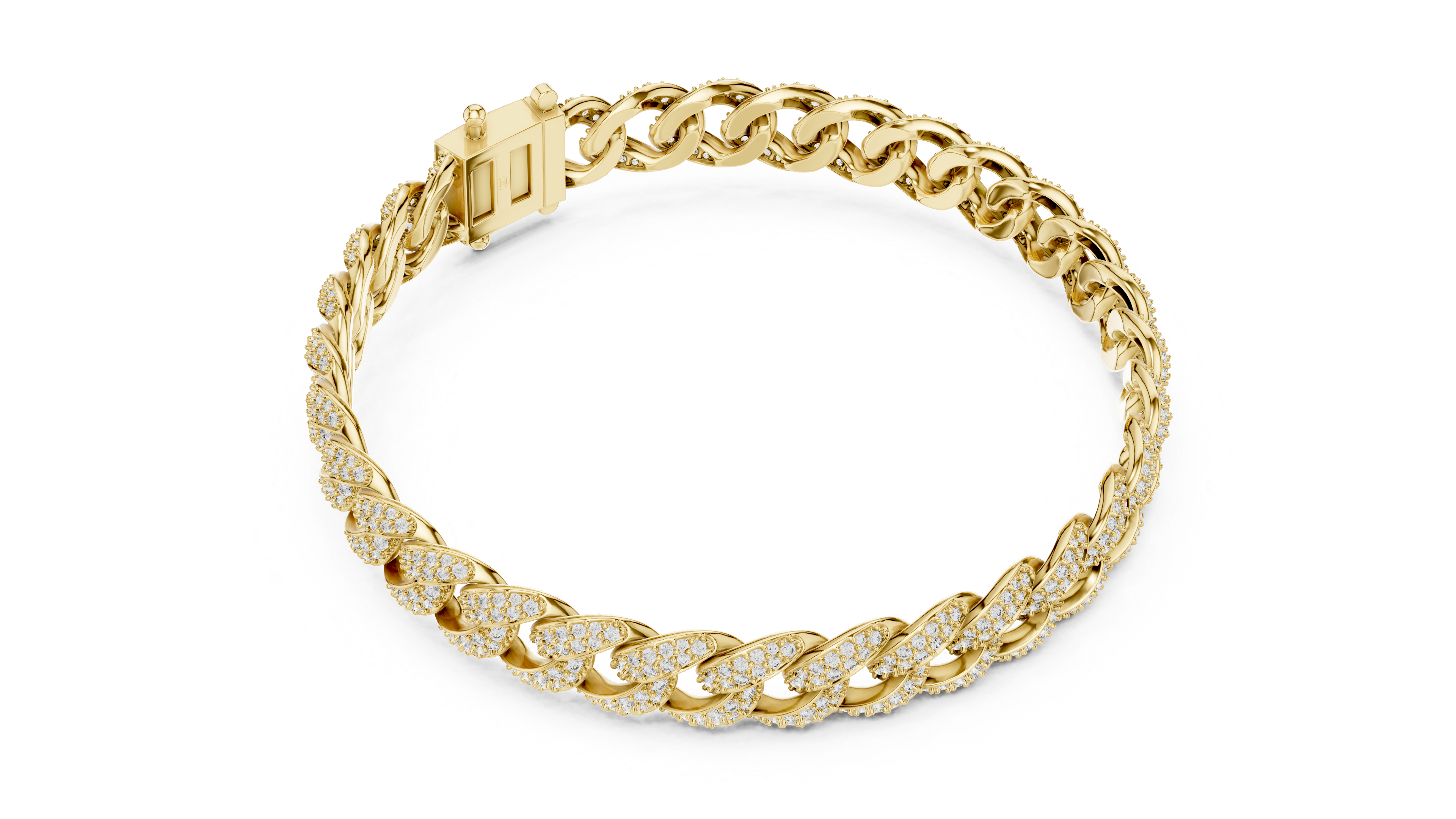 Lab-Grown Diamond Cuban Link Bracelet in 14K/18K Rose Gold