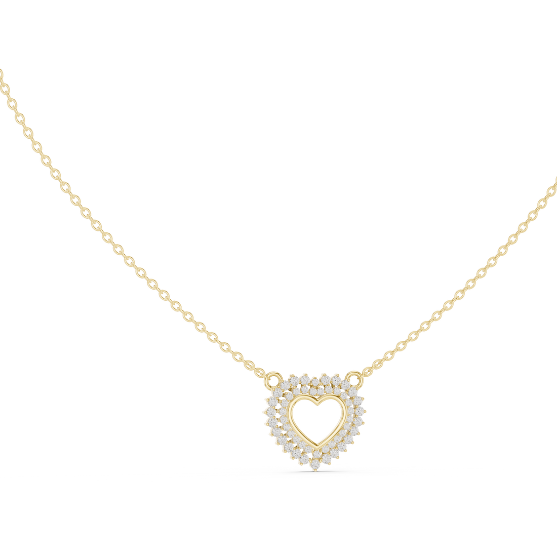 Halo Heart Diamond Pendant | 14K & 18K Gold | IGI Certified