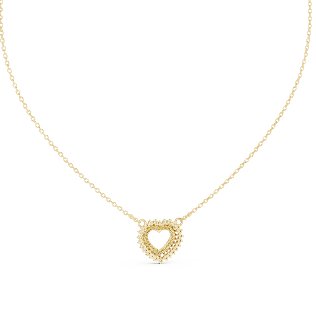 Halo Heart Diamond Pendant | 14K & 18K Gold | IGI Certified