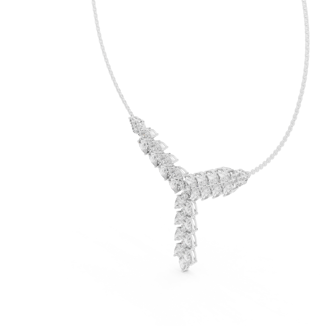 Floral Cascade Lab Grown Diamond Pendant Necklace – 14K/18K Gold | Kiashaa Jewellery
