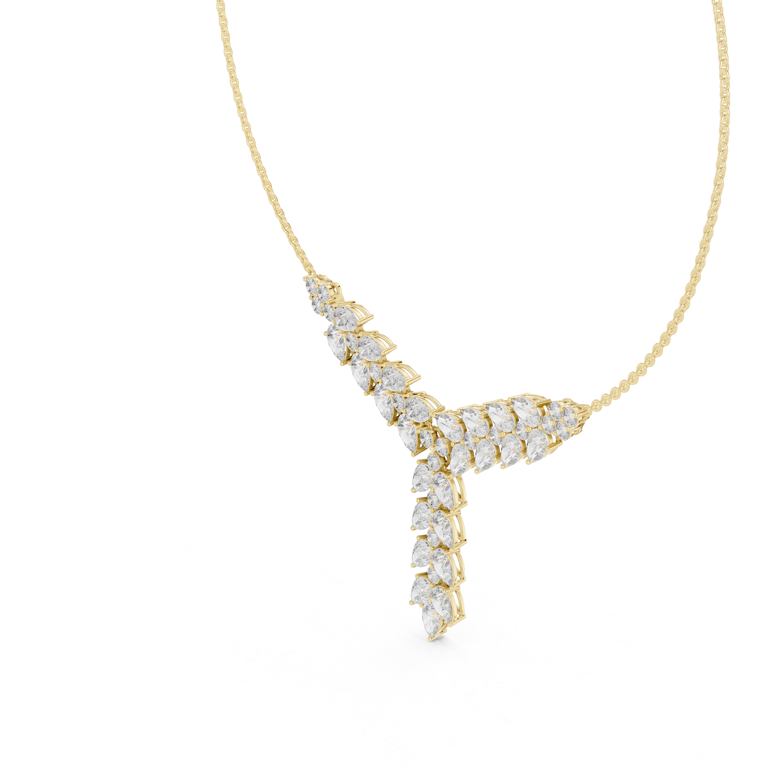Floral Cascade Lab Grown Diamond Pendant Necklace – 14K/18K Gold | Kiashaa Jewellery