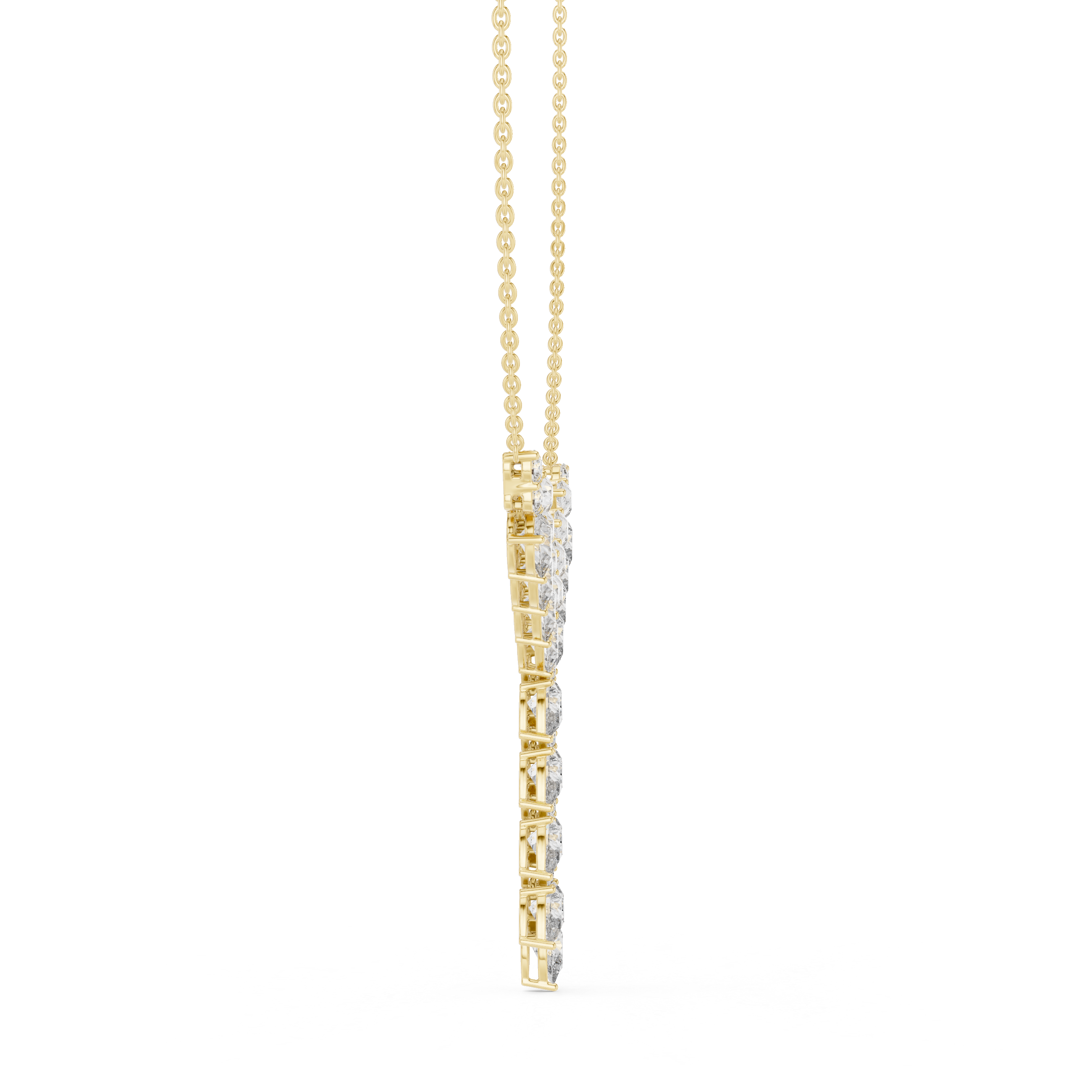 Floral Cascade Lab Grown Diamond Pendant Necklace – 14K/18K Gold | Kiashaa Jewellery
