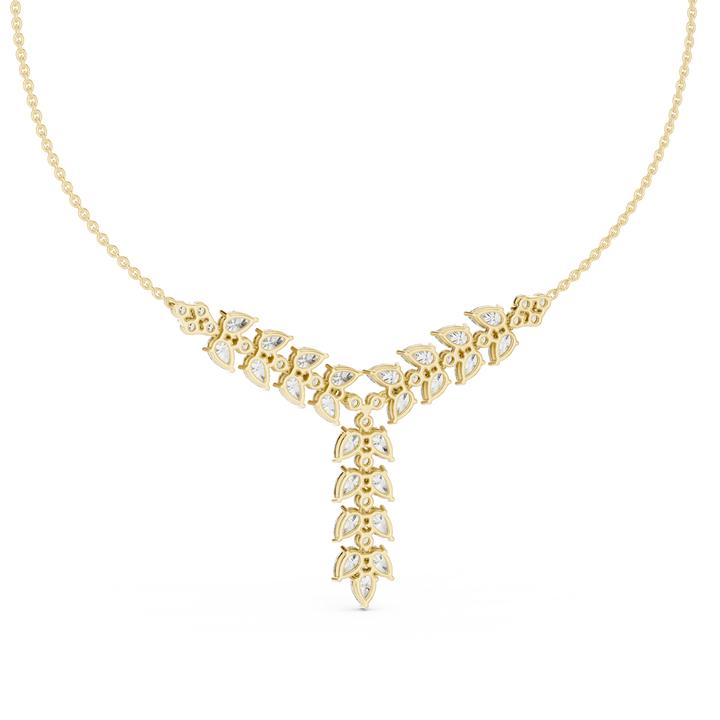 Floral Cascade Lab Grown Diamond Pendant Necklace – 14K/18K Gold | Kiashaa Jewellery