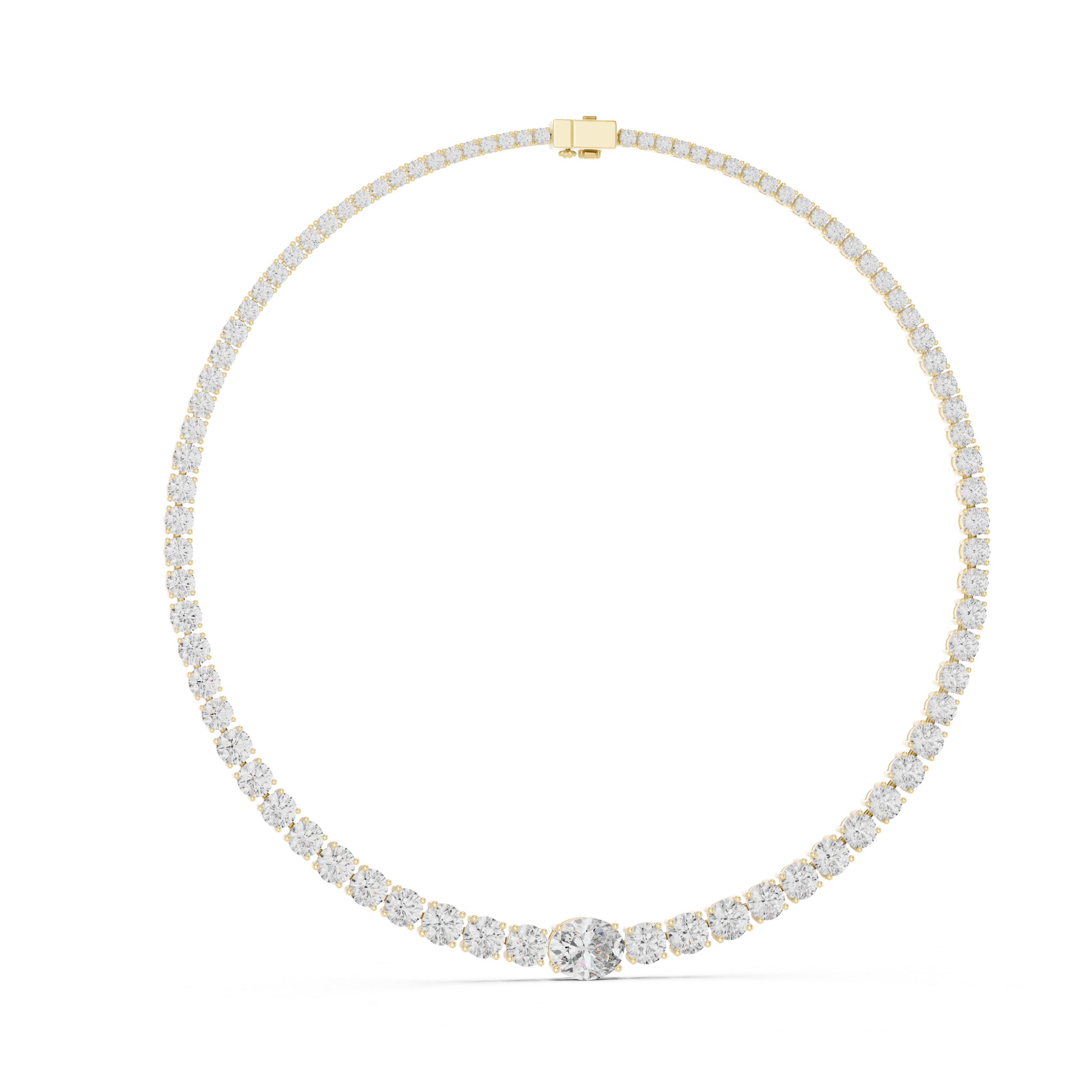 Elegant Lab-Grown Diamond Tennis Necklace in 14K/18K Gold