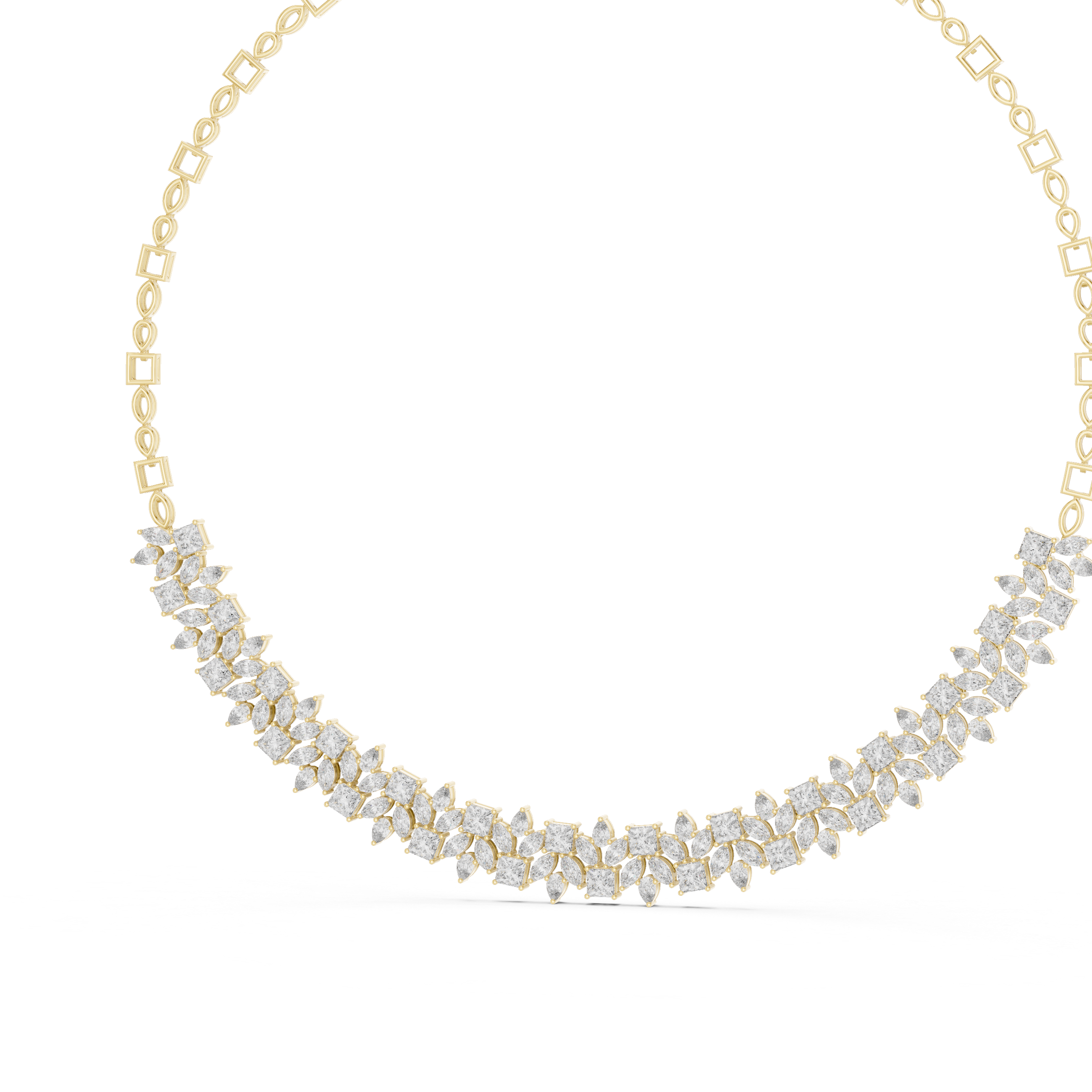 Floral Radiance Lab-Grown Diamond Necklace in 14K/18K Gold