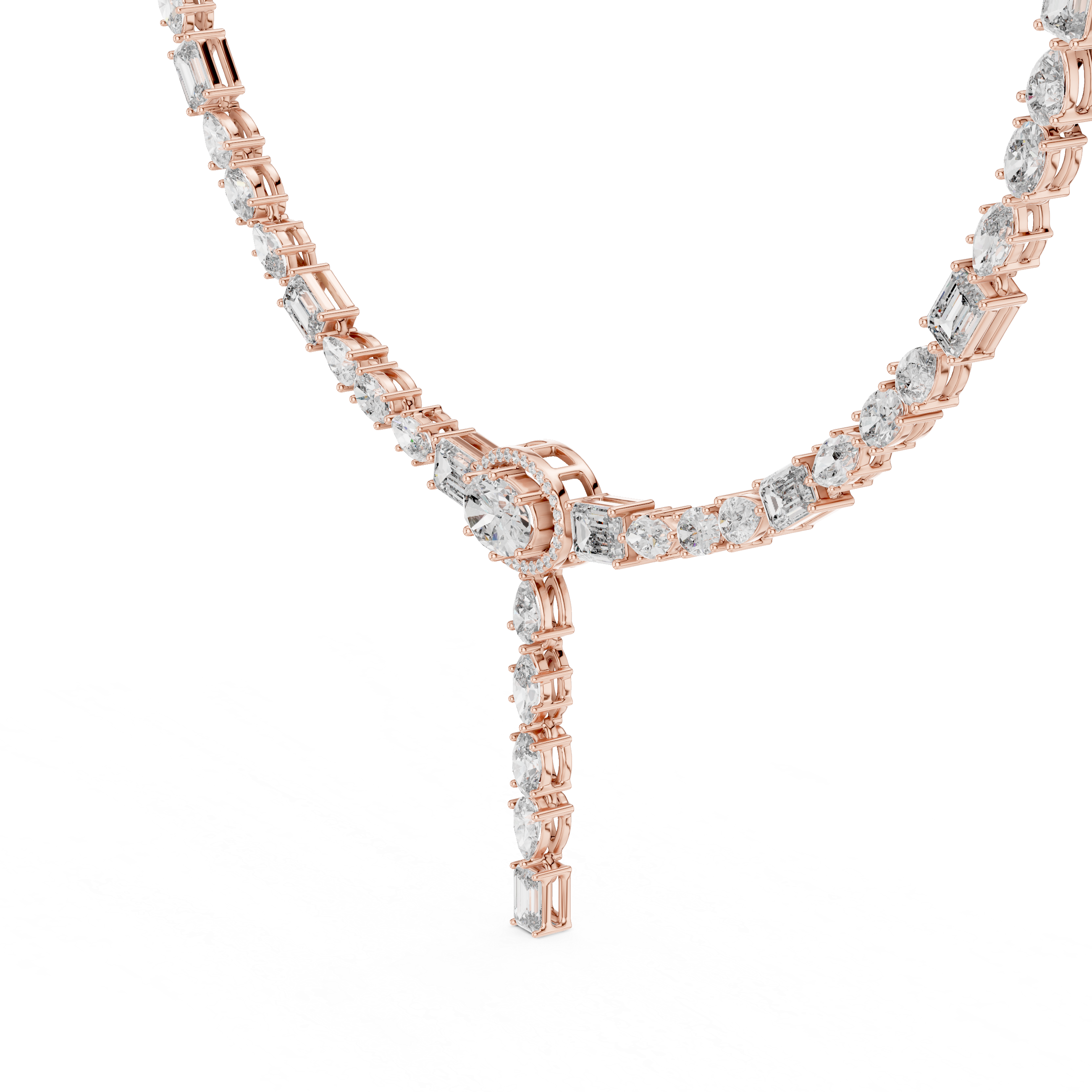 Rose Gold Lab-Grown Diamond Y-Style Necklace