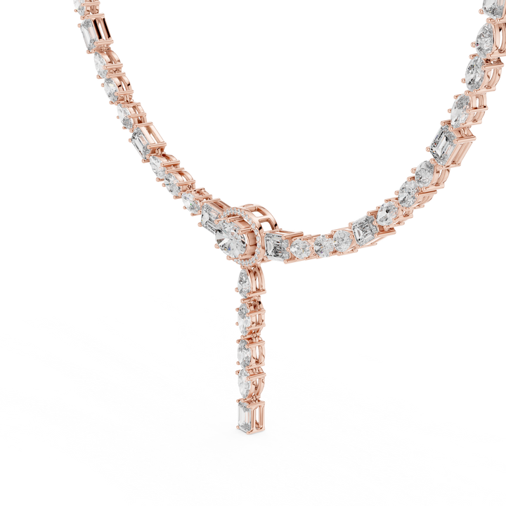 Rose Gold Lab-Grown Diamond Y-Style Necklace