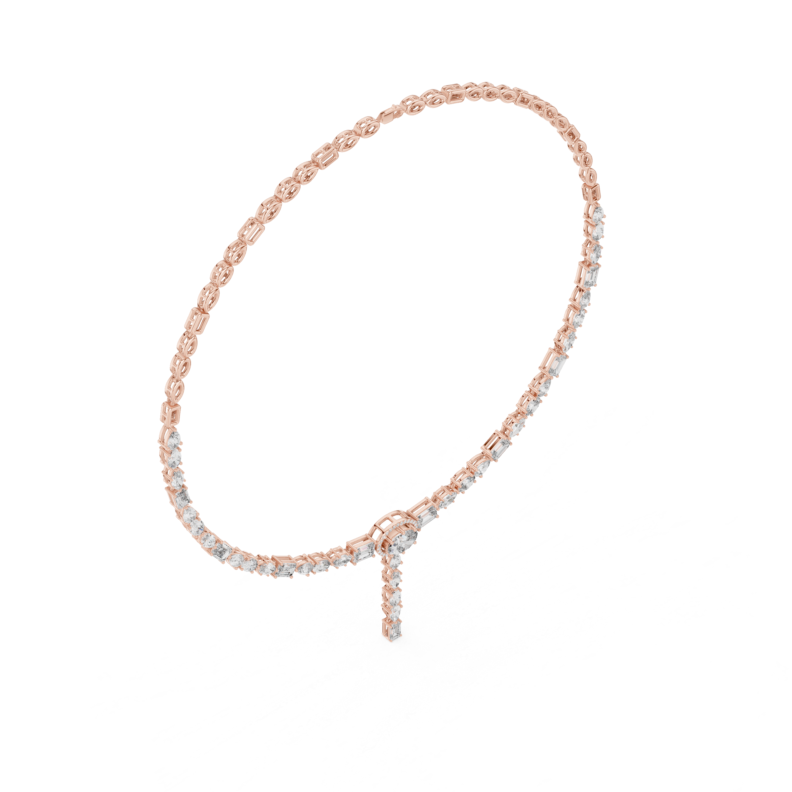 Rose Gold Lab-Grown Diamond Y-Style Necklace