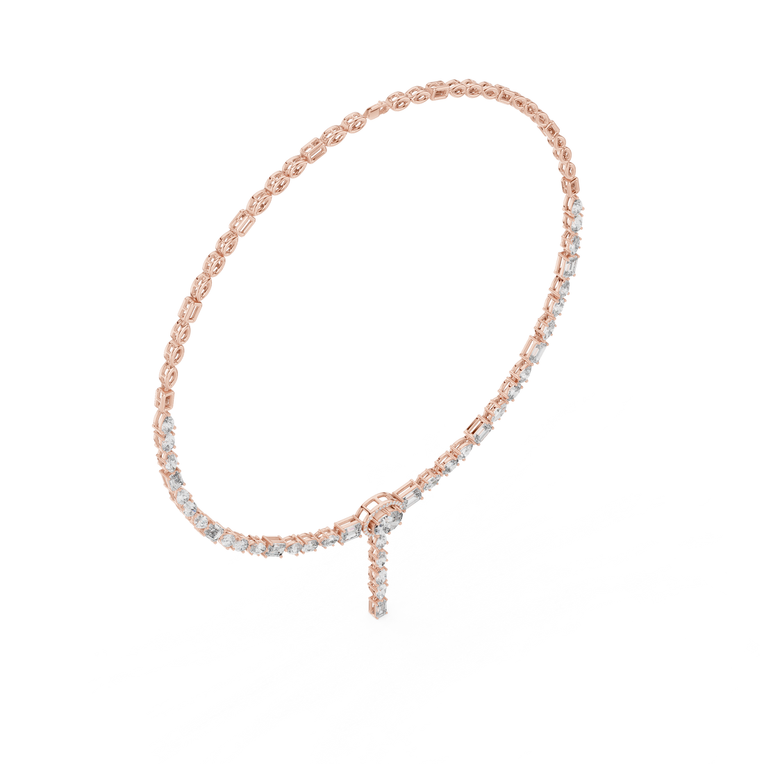 Rose Gold Lab-Grown Diamond Y-Style Necklace